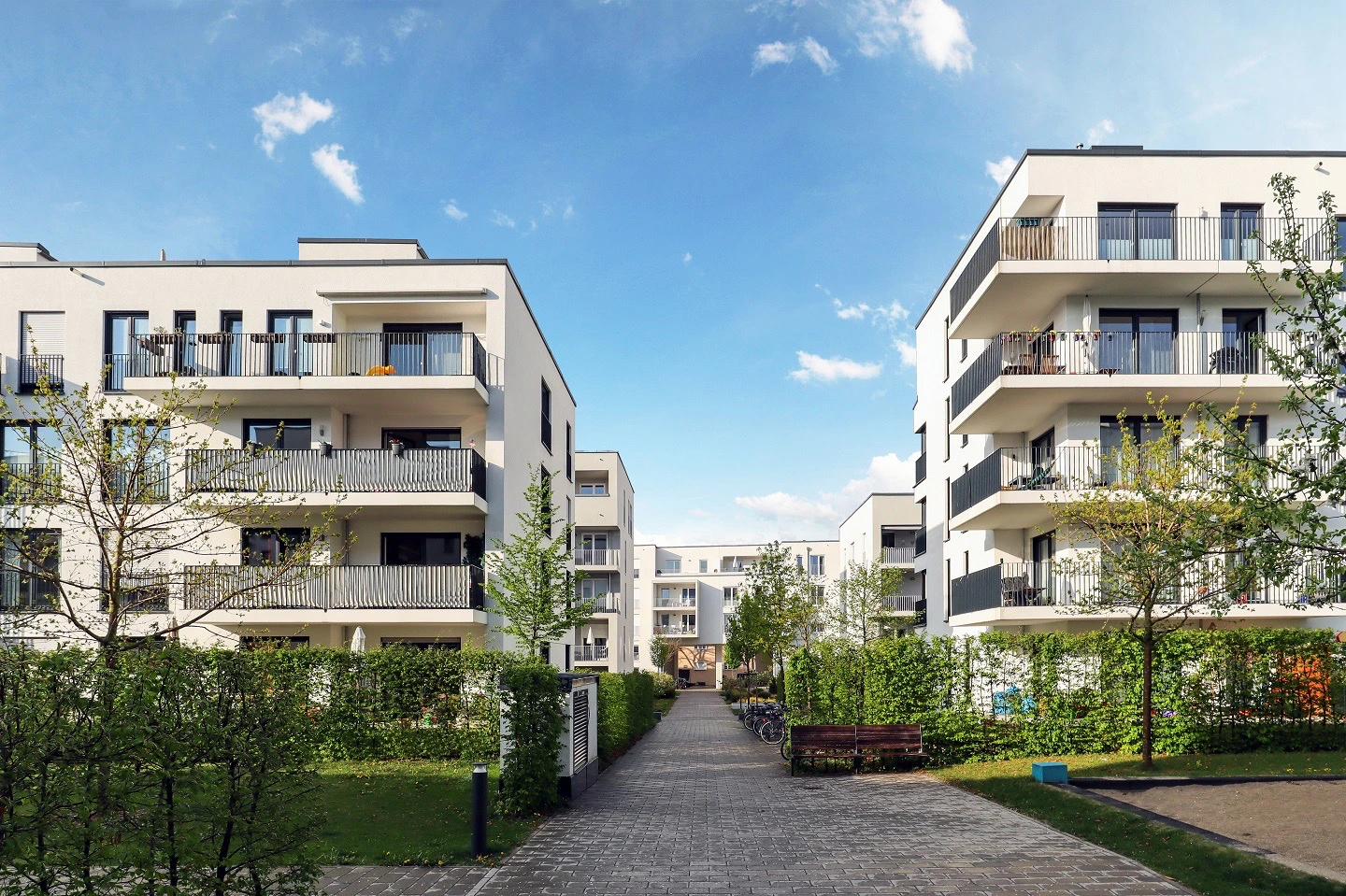 Planted residential courtyard from the brand audit reference material