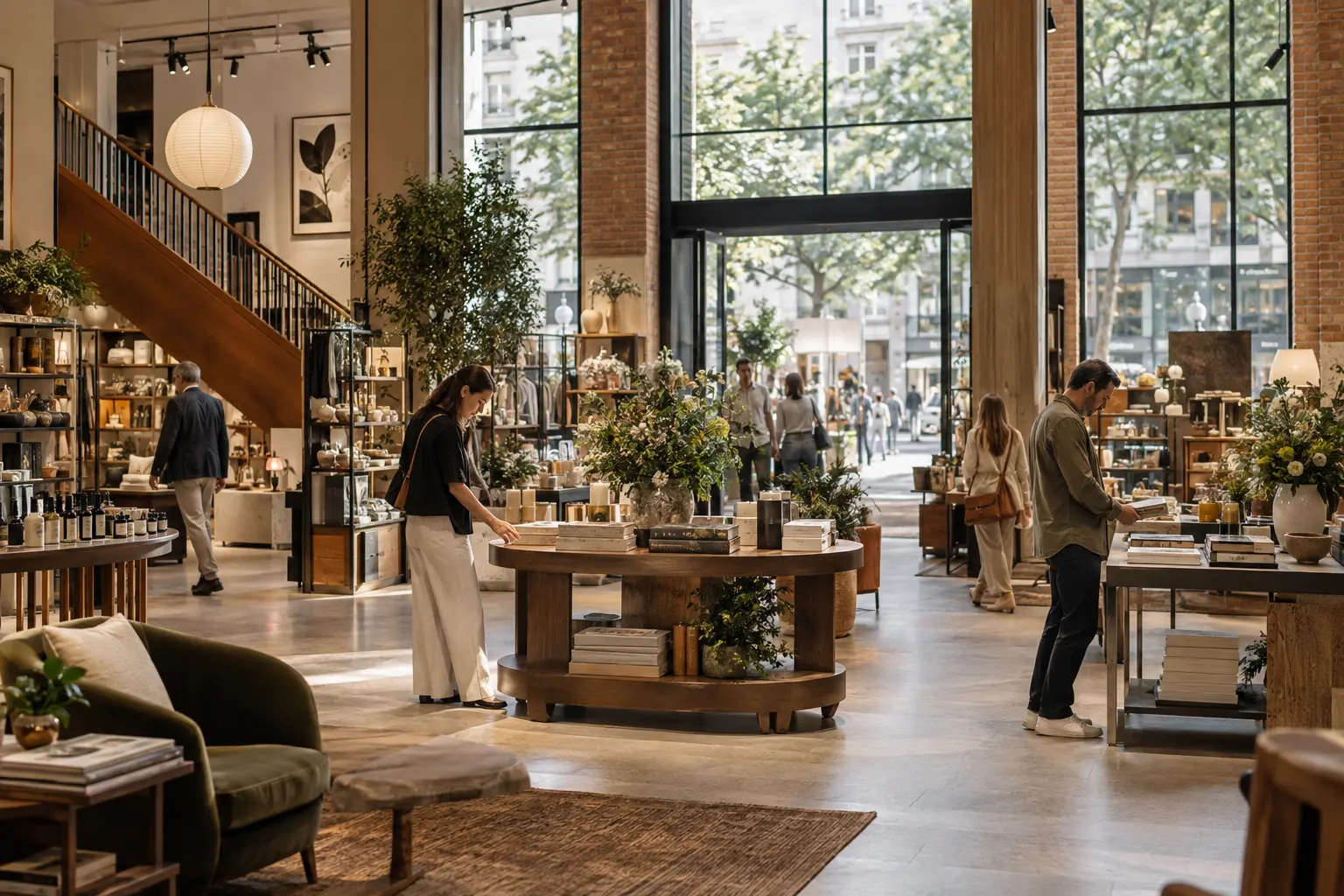 Retail environment with people browsing